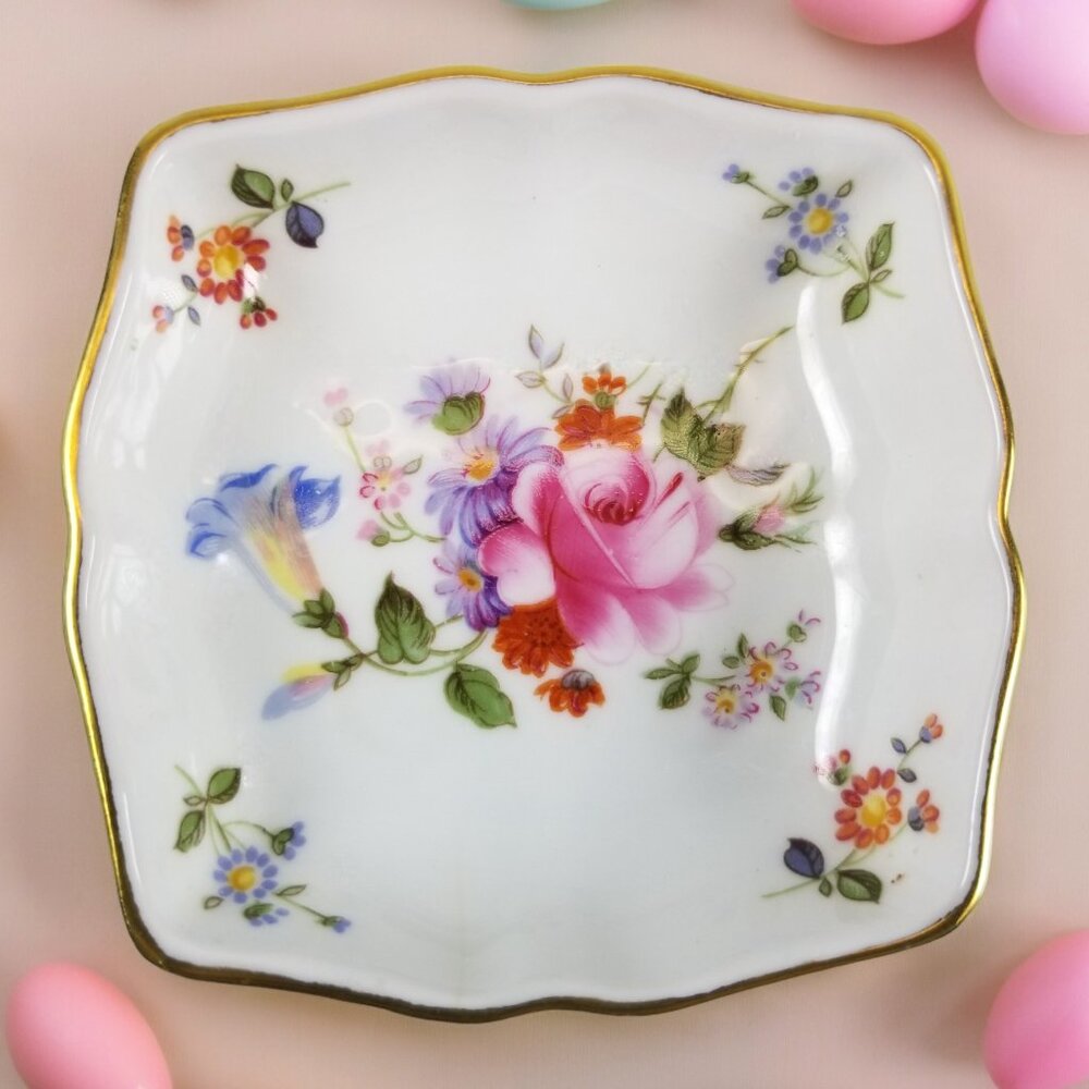 Bone China Rose Ring Dish, Poise Jewel's Gift Caddy Royal Crown Derby England - Picture 4 of 16